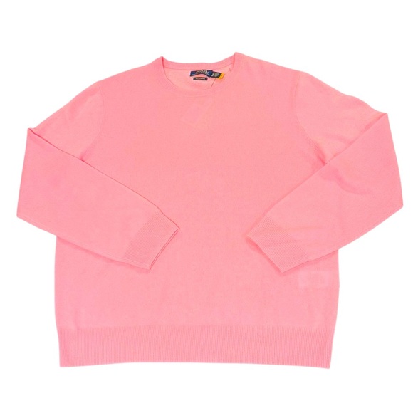 POLO RALPH LAUREN Cashmere Crewneck Pink Sweater Size XL NEW - Picture 4 of 10